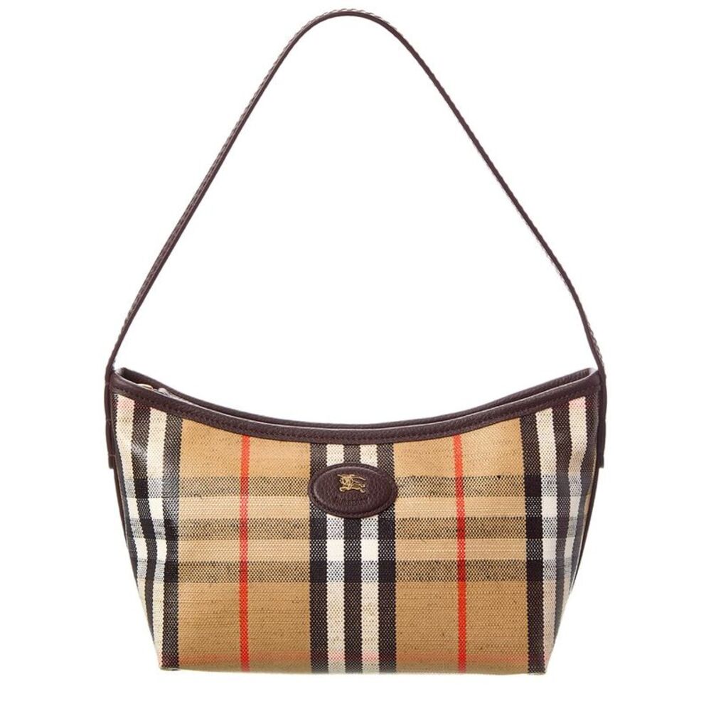 Burberry Highlands Mini Coated Canvas & Leather Shoulder Bag, Brown